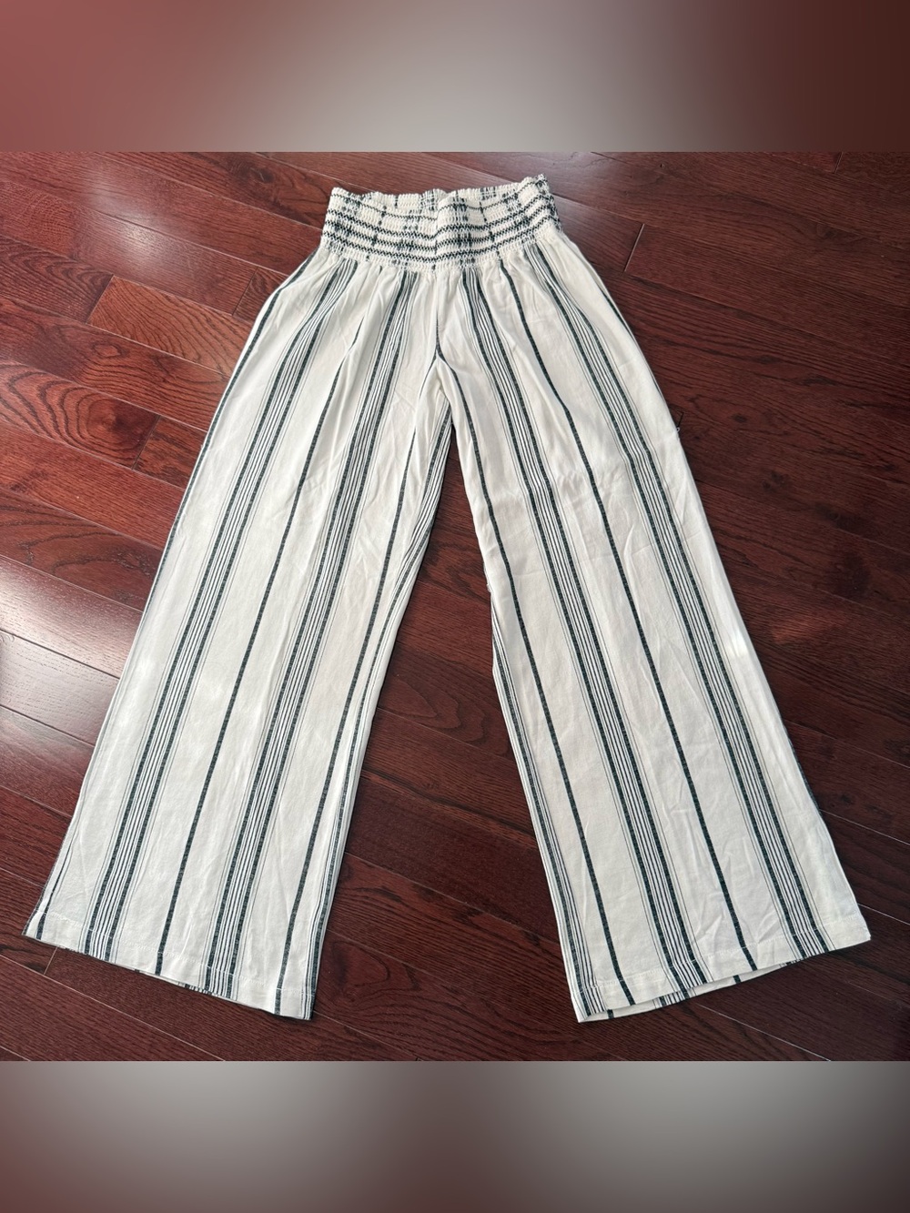 Rewash White and Gray Striped Wide Leg Pants Women’s Size Large NWOT - Picture 2 of 9